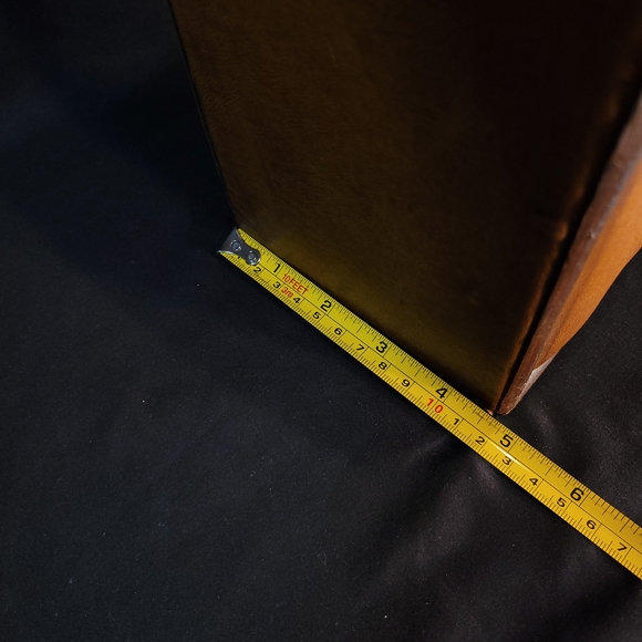 Vintage Tufted Wine Box with Bronze Hardware - Picture 10 of 10